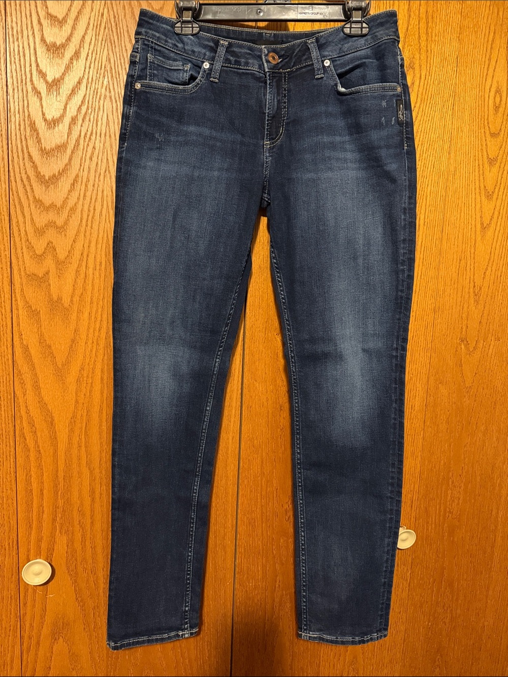 Silver’s Classic Women's Dark Wash Straight Leg Jeans - Blue
